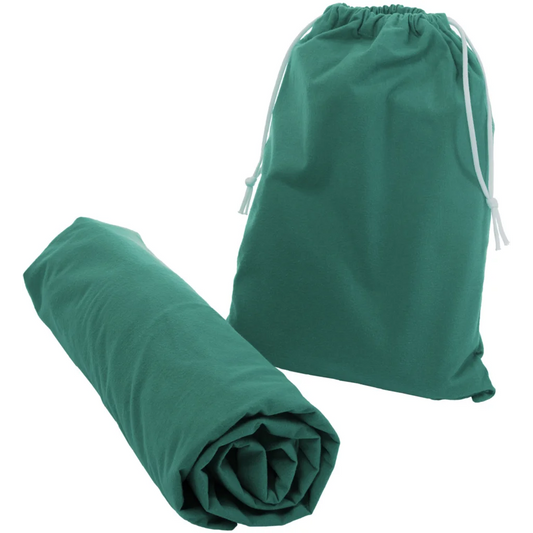 Bio Flanell Spannbettlaken für Matratzen in Standardgröße - Einzelbett in Dunkelgrün Grün von Living Crafts Größe 100x200 cm