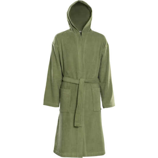 Bio Frottier Bademantel ORLANDO in Khaki Grün von Living Crafts Größe L+XL