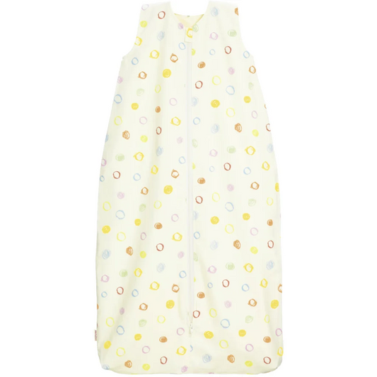 Bio Satin Baby-Schlafsack Kritzelkreise mit Flanellfutter in Muster Kritzelkreise von Cotonea Größe 90 (ca. 97 cm)