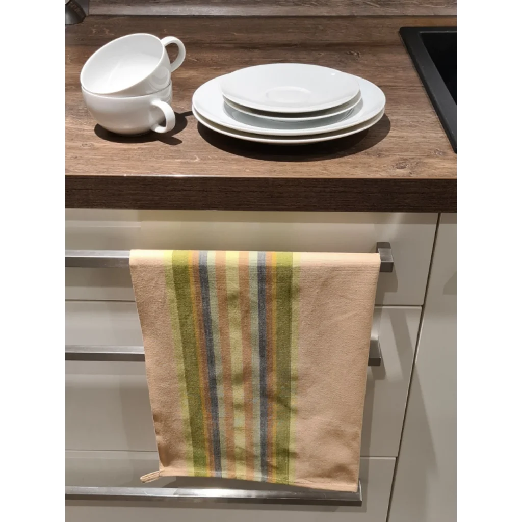 Geschirrtuch Streifen 3er-Pack in Türkis+Gelb+Beige Blau+Gelb+Beige Muster Streifen von Frida Feeling Größe 50x65 cm