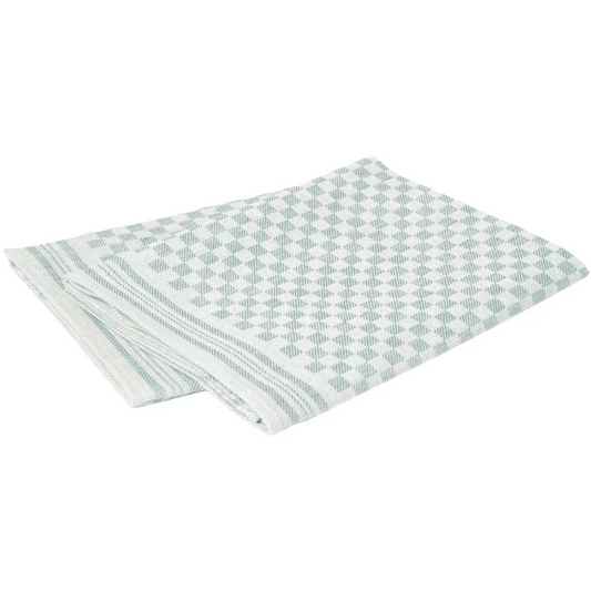 Halbleinen Geschirrtuch Schachbrett 2er-Pack in Mint Blau Muster Schachbrett von Erika Vaitkute Größe 47x70 cm
