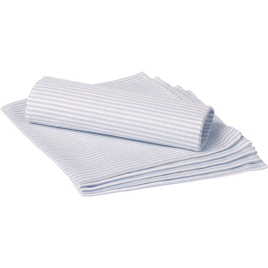 Halbleinen Stoffserviette Streifen 6er-Pack in Weiß+Hellblau Weiß+Blau Muster Streifen von Erika Vaitkute Größe 45x45 cm
