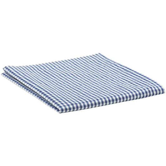 Halbleinen Tischdecke Karo in Weiß+Blau Muster Karo von Erika Vaitkute Größe 140x180 cm