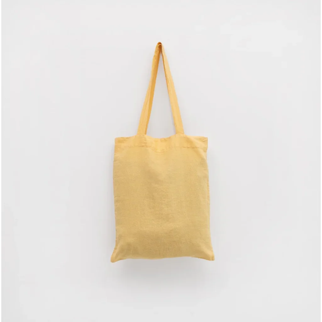 Leinen Einkaufstasche in Gelb von Linen Tales Größe 38 cm breit+ 42 cm lang