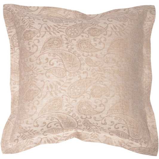 Leinen Jacquard Kissenhülle AGILA 2er-Pack in Beige Muster Paisley von Erika Vaitkute Größe 40x40 cm