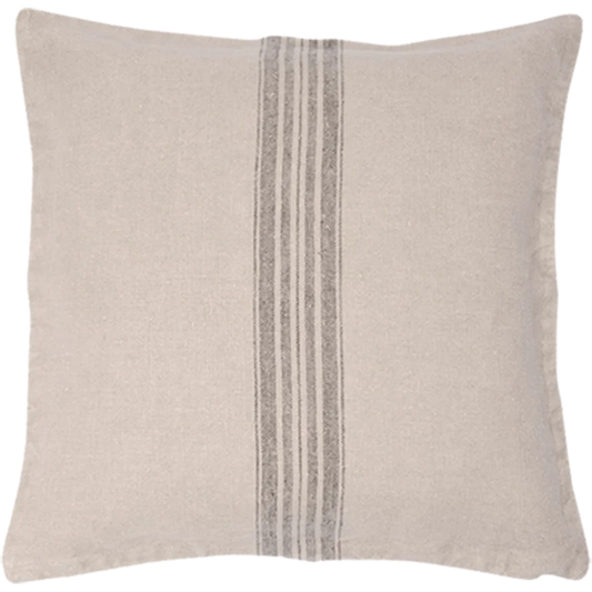 Leinen Kissenhülle JARA 2er-Pack in Beige+Anthrazit Beige+Grau Muster Streifen von Erika Vaitkute Größe 40x40 cm