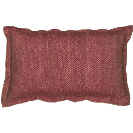 Leinen Kissenhülle mit Fischgrät-Muster rechteckig 2er-Pack in Dunkelrot+Beige Rot+Beige Muster Fischgrät von Erika Vaitkute Größe 40x60 cm