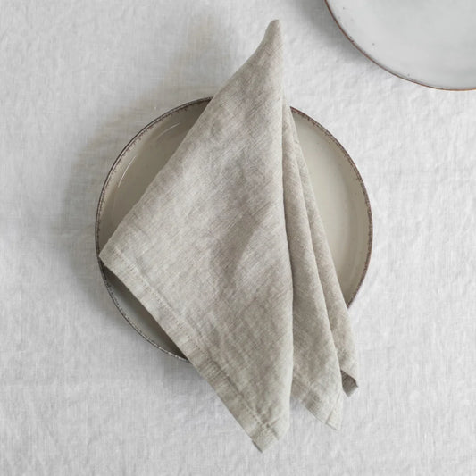 Leinen Stoffserviette 2er-Pack in Stein Grau von Linen Tales Größe 50x50 cm