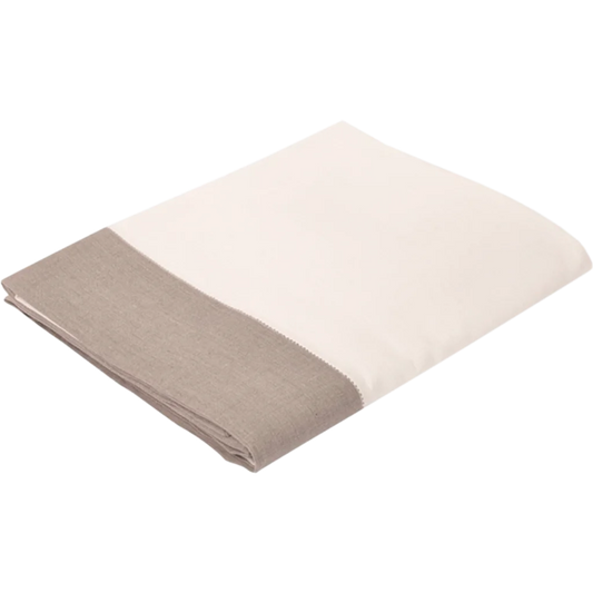Leinen Tischdecke ALANTA in Creme+Beige von Erika Vaitkute Größe 120x120 cm