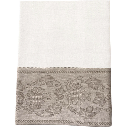 Leinen Tischdecke ASVEJA in Creme+Beige von Erika Vaitkute Größe 148x148 cm