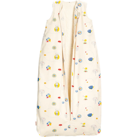 Bio Satin Baby-Schlafsack Hase mit Teddyplüschfutter in Muster Hase von Cotonea Größe 90 (ca. 97 cm)