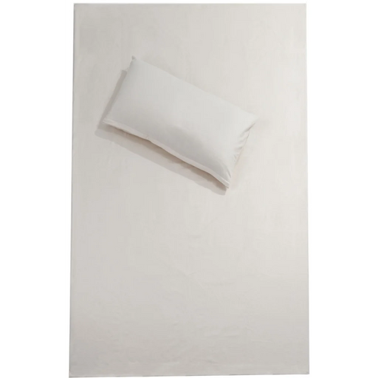 Bio Satin Bettwäsche Classic Garnitur in Creme von mudis Größe 135x200 + 40x80 cm