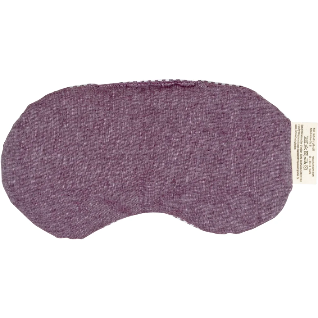 Augenkissen mit Füllung Rapssamen & Lavendel in Aubergine Lila Muster Streifen von herbalind Größe 21x10 cm