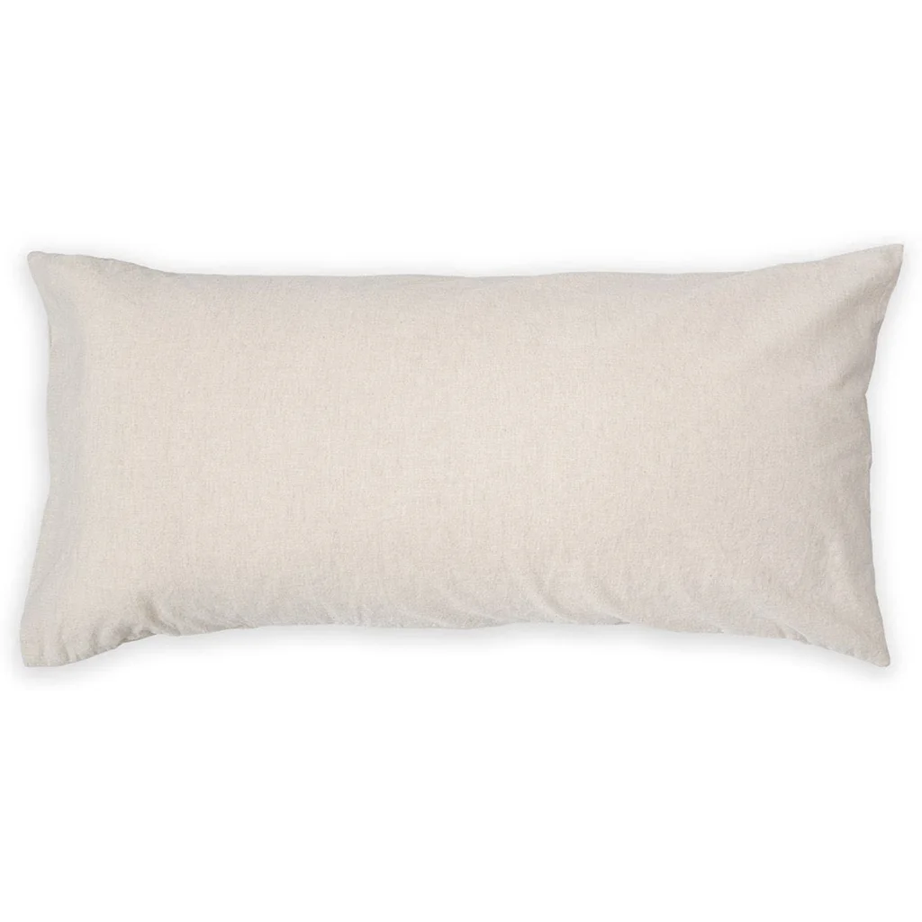 Baumwoll-+Leinen-Mix Bettwäsche Kissenbezug in Creme von erlich textil Größe 65x100 cm