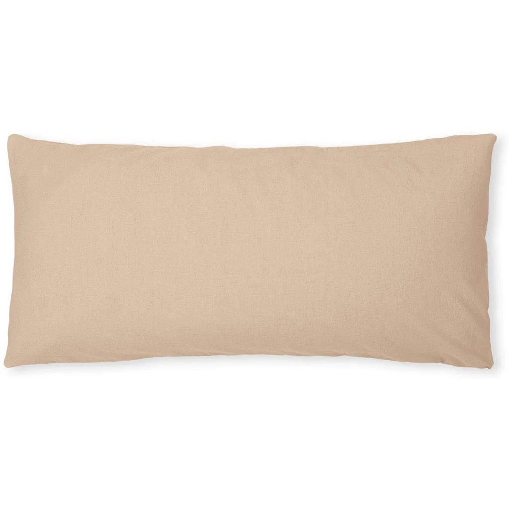 Baumwoll-+Leinen-Mix Bettwäsche Kissenbezug in Karamell Braun von erlich textil Größe 80x80 cm