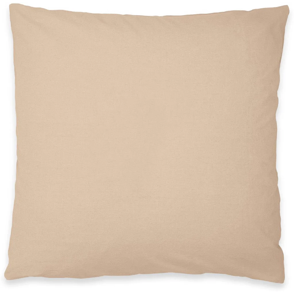 Baumwoll-+Leinen-Mix Bettwäsche Kissenbezug in Karamell Braun von erlich textil Größe 80x80 cm