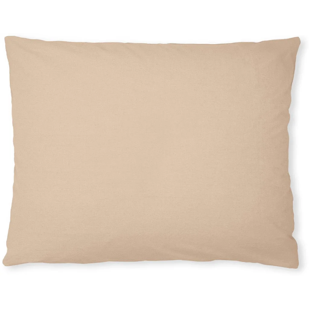 Baumwoll-+Leinen-Mix Bettwäsche Kissenbezug in Karamell Braun von erlich textil Größe 80x80 cm