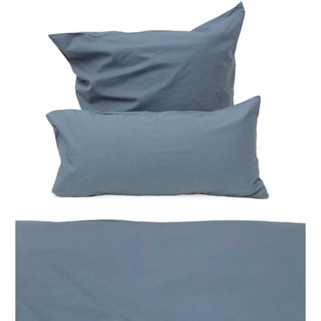 Baumwoll-+Leinen-Mix Bettwäsche Kissenbezug in Taubenblau Blau von erlich textil Größe 80x80 cm