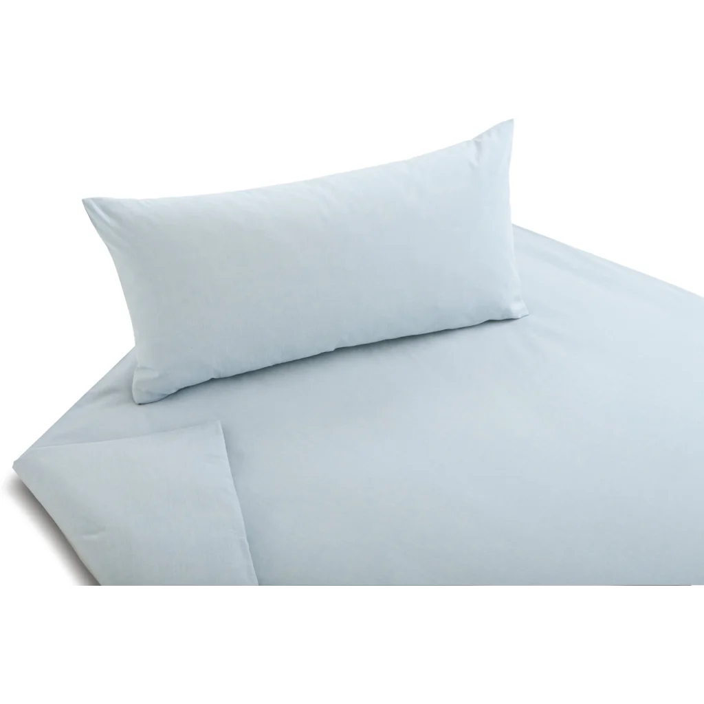 Bio Chambray Bettwäsche Nuance Garnitur in Hellblau Blau von Cotonea Größe 155x220 + 40x80 cm