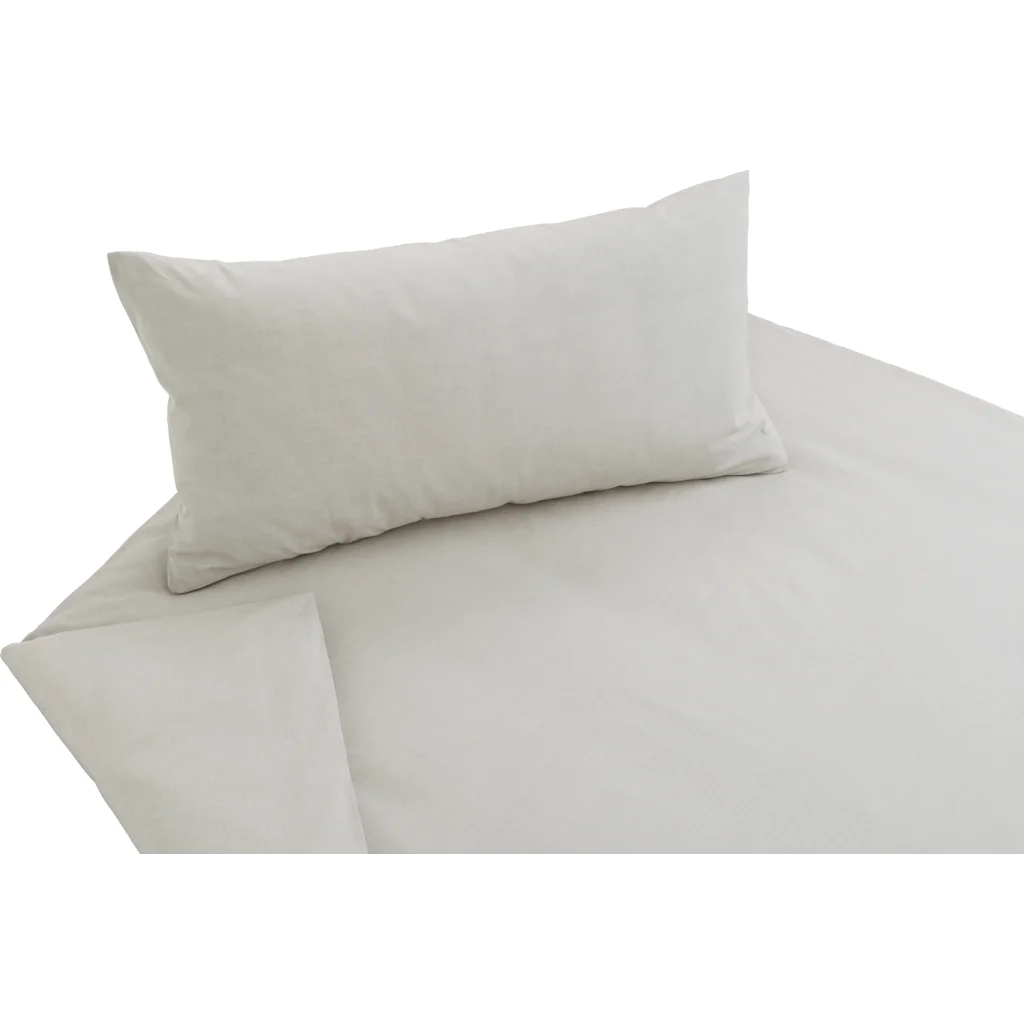 Bio Chambray Bettwäsche Nuance Kissenbezug in Muschel Beige von Cotonea Größe 80x80 cm