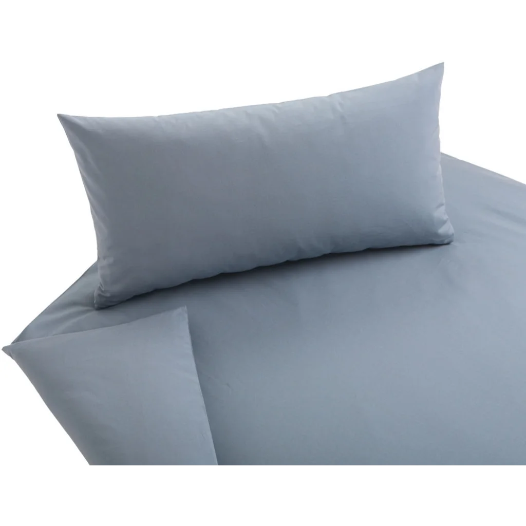 Bio Chambray Bettwäsche Nuance Kissenbezug in Saphir Blau von Cotonea Größe 40x80 cm