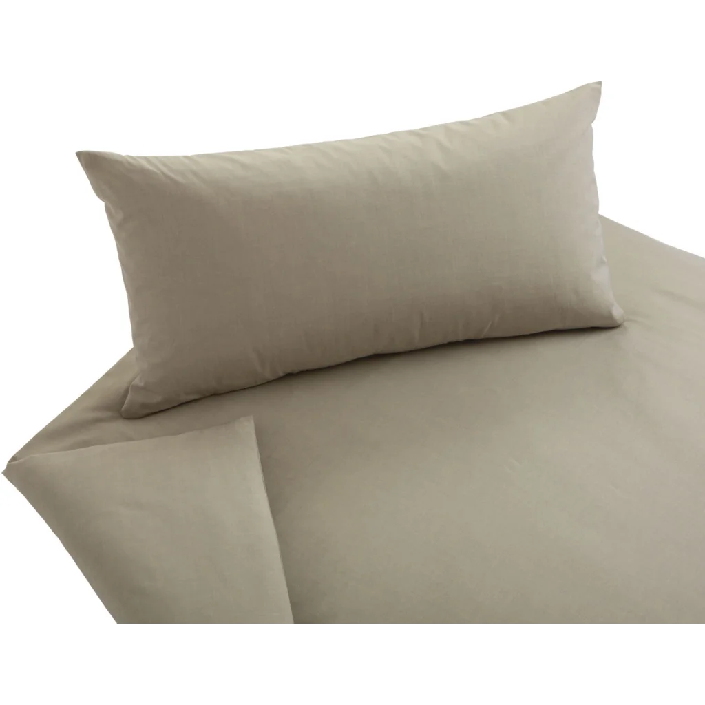 Bio Chambray Bettwäsche Royal Kissenbezug in Pyrit Braun von Cotonea Größe 40x80 cm