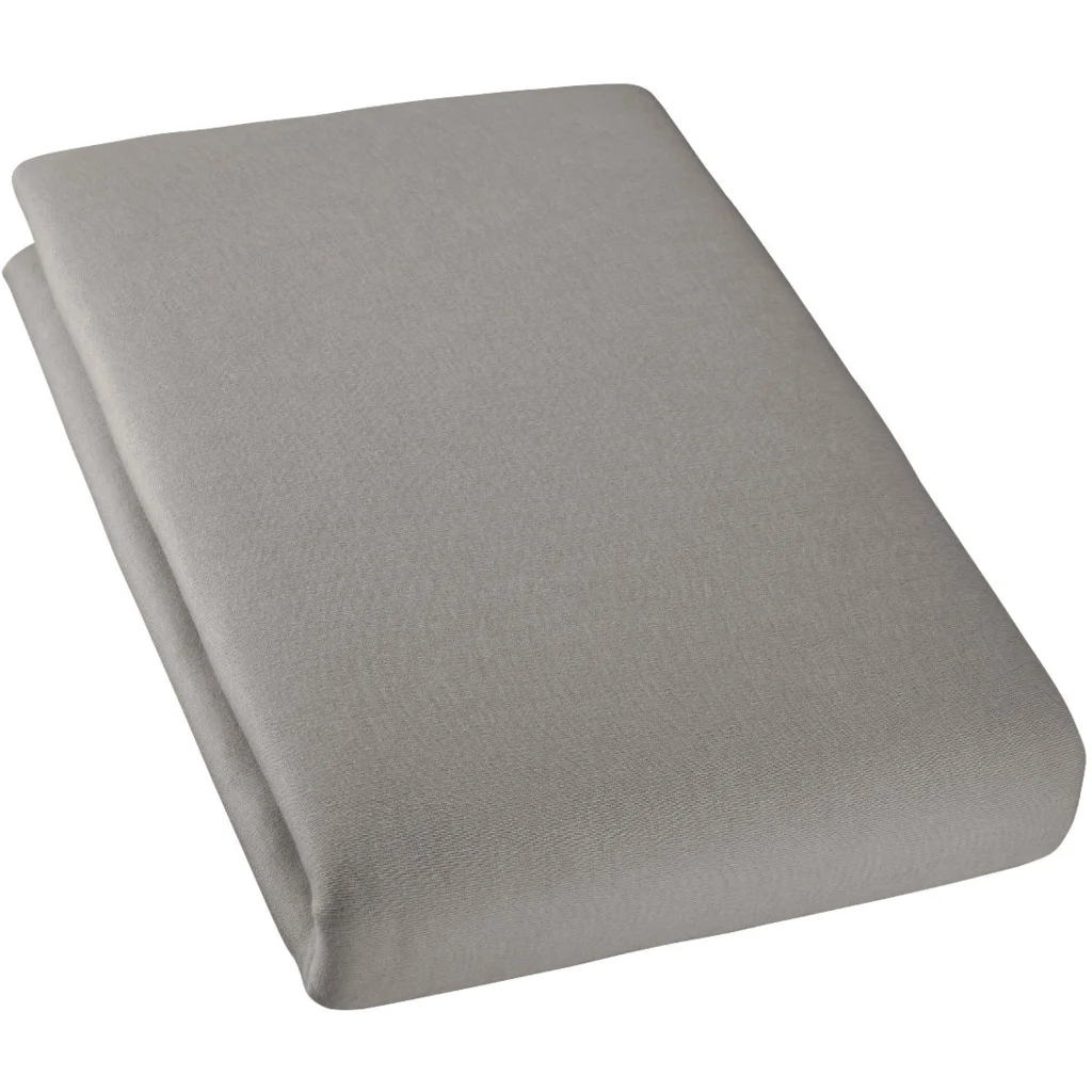 Bio Double-Jersey Spannbettlaken für Matratzen in Standardgröße - Einzelbett in Auster Braun von Cotonea Größe 90-100 x 190-200 cm