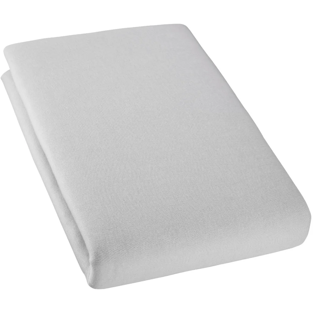 Bio Double-Jersey Spannbettlaken für Matratzen in Standardgröße - Einzelbett in Grau von Cotonea Größe 120x200 cm