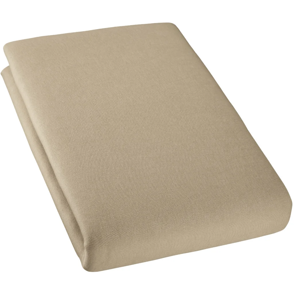 Bio Double-Jersey Spannbettlaken für Matratzen in Standardgröße - Einzelbett in Ingwer Braun von Cotonea Größe 90-100 x 190-200 cm