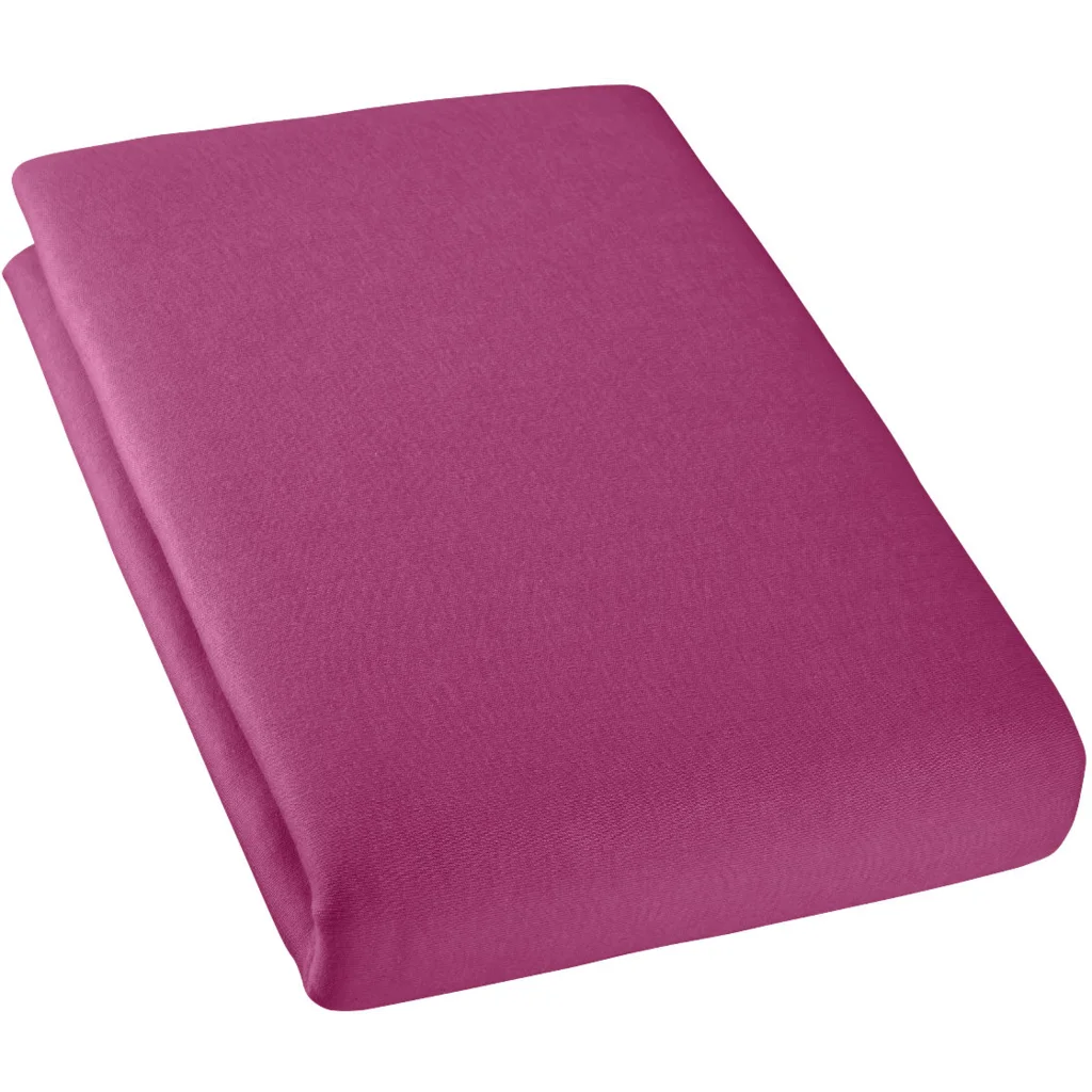 Bio Double-Jersey Spannbettlaken für Matratzen in Standardgröße - Einzelbett in Sangria Beere von Cotonea Größe 120x200 cm