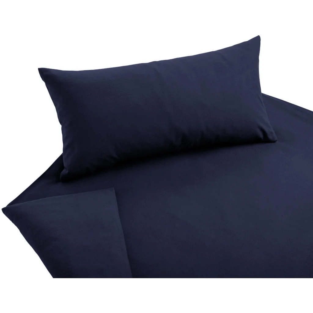 Bio Edel-Biber Bettwäsche Classic Garnitur 3-teilig in Azurblau Blau von Cotonea Größe 200x220 + 2x 40x80 cm