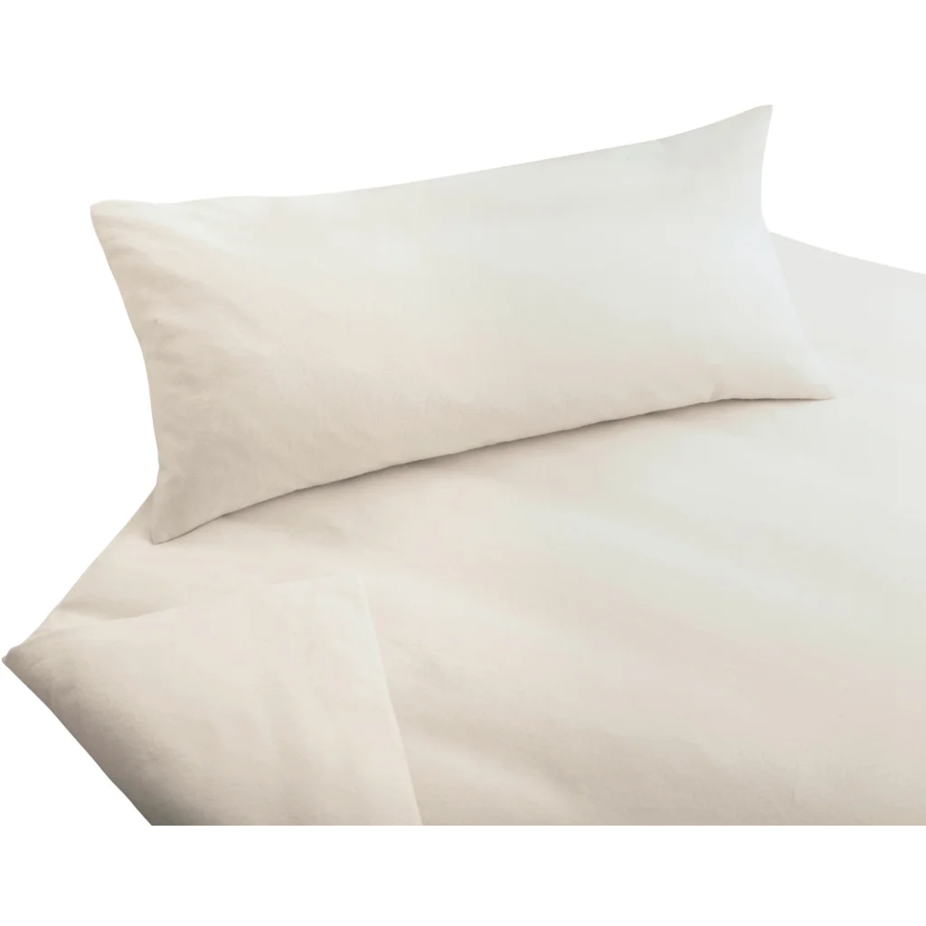 Bio Edel-Biber Bettwäsche Classic Garnitur 3-teilig in Creme von Cotonea Größe 200x220 + 2x 80x80 cm