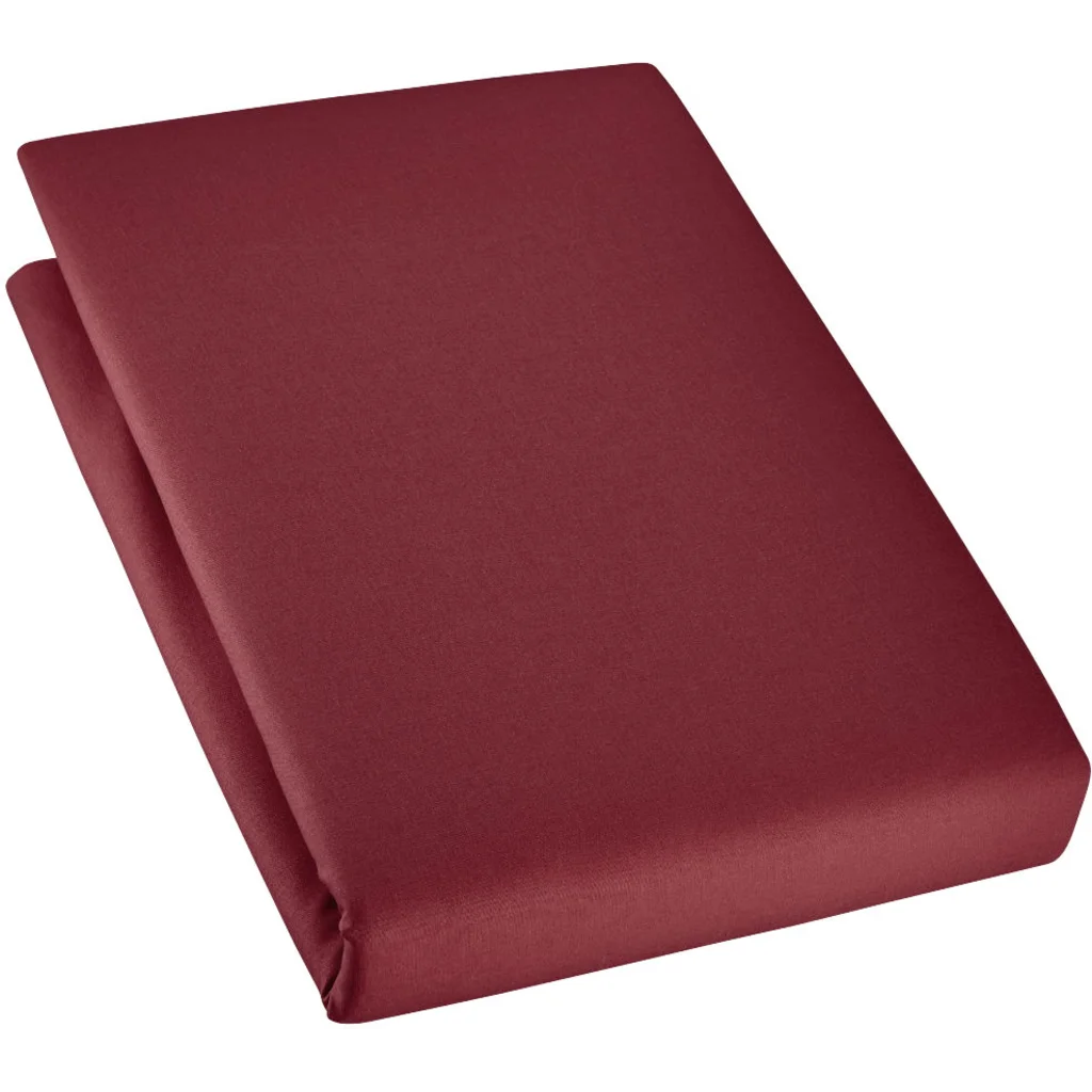 Bio Edel-Linon Spannbettlaken für Matratzen in Standardgröße - Doppelbett in Granat Rot von Cotonea Größe 200x200 cm