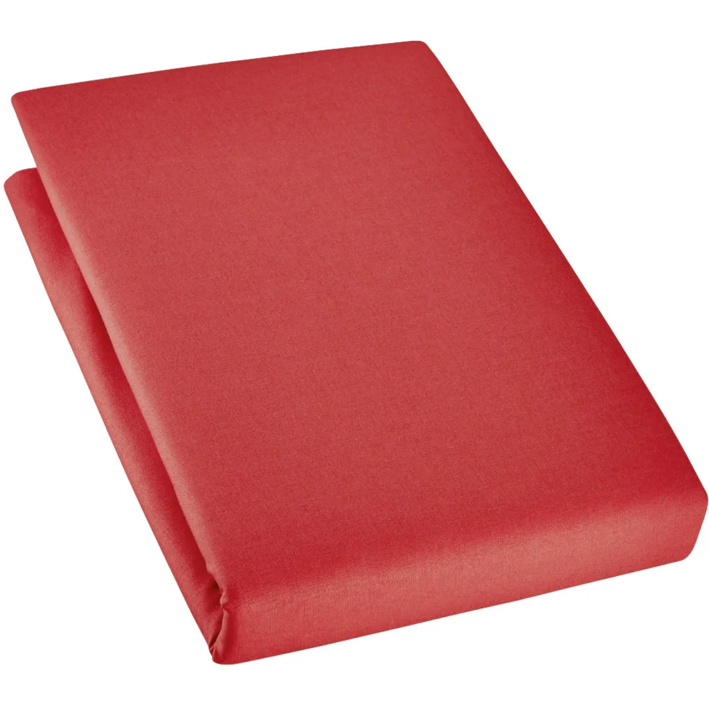 Bio Edel-Linon Spannbettlaken für Matratzen in Übergröße in Koralle Rot von Cotonea Größe 160x200 cm
