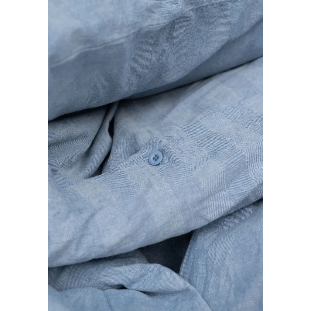 Bio Flanell Bettwäsche Streifen Garnitur 3-teilig in Hellblau+Hellblau Blau+Blau Muster Streifen von MELA home Größe 240x220 + 2x 80x80 cm