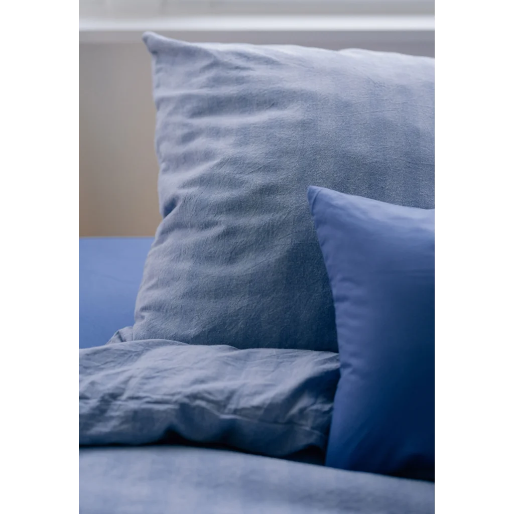 Bio Flanell Bettwäsche Streifen Garnitur 3-teilig in Hellblau+Hellblau Blau+Blau Muster Streifen von MELA home Größe 240x220 + 2x 80x80 cm