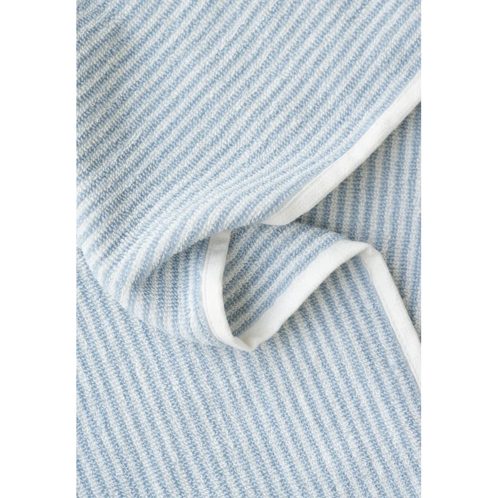 Bio Frottier Duschtuch Streifen in Himmelblau+Weiß Blau+Weiß Muster Streifen von MELA home Größe 70x140 cm