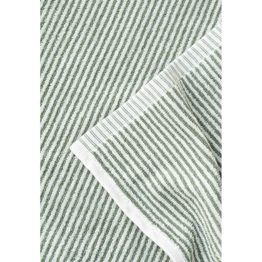 Bio Frottier Duschtuch Streifen in Waldgrün+Weiß Grün+Weiß Muster Streifen von MELA home Größe 70x140 cm