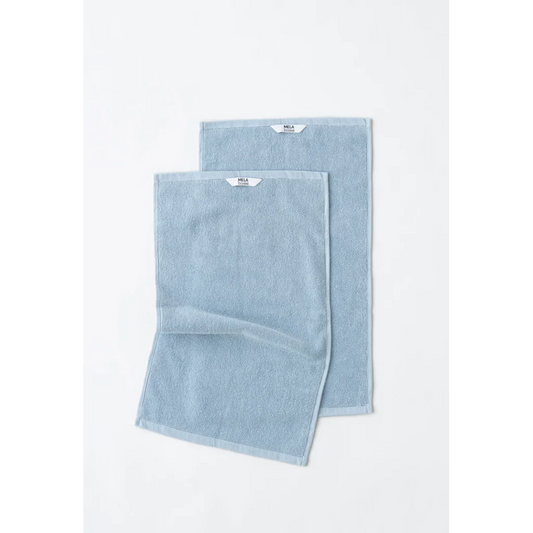 Bio Frottier Gästetuch 2er-Pack in Himmelblau Blau von MELA home Größe 30x50 cm