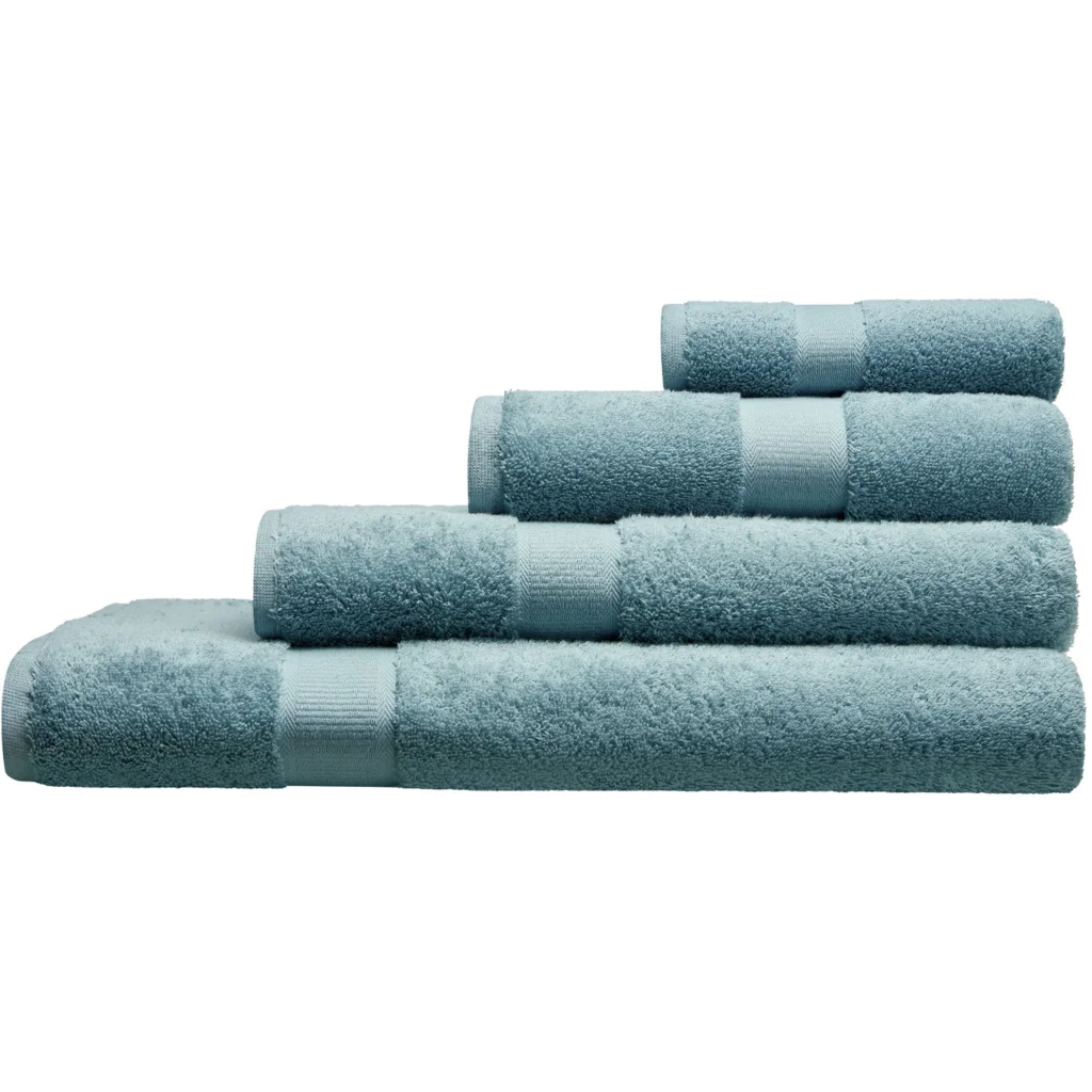 Bio Frottier Handtuch in Opal Blau von Cotonea Größe 50x100 cm