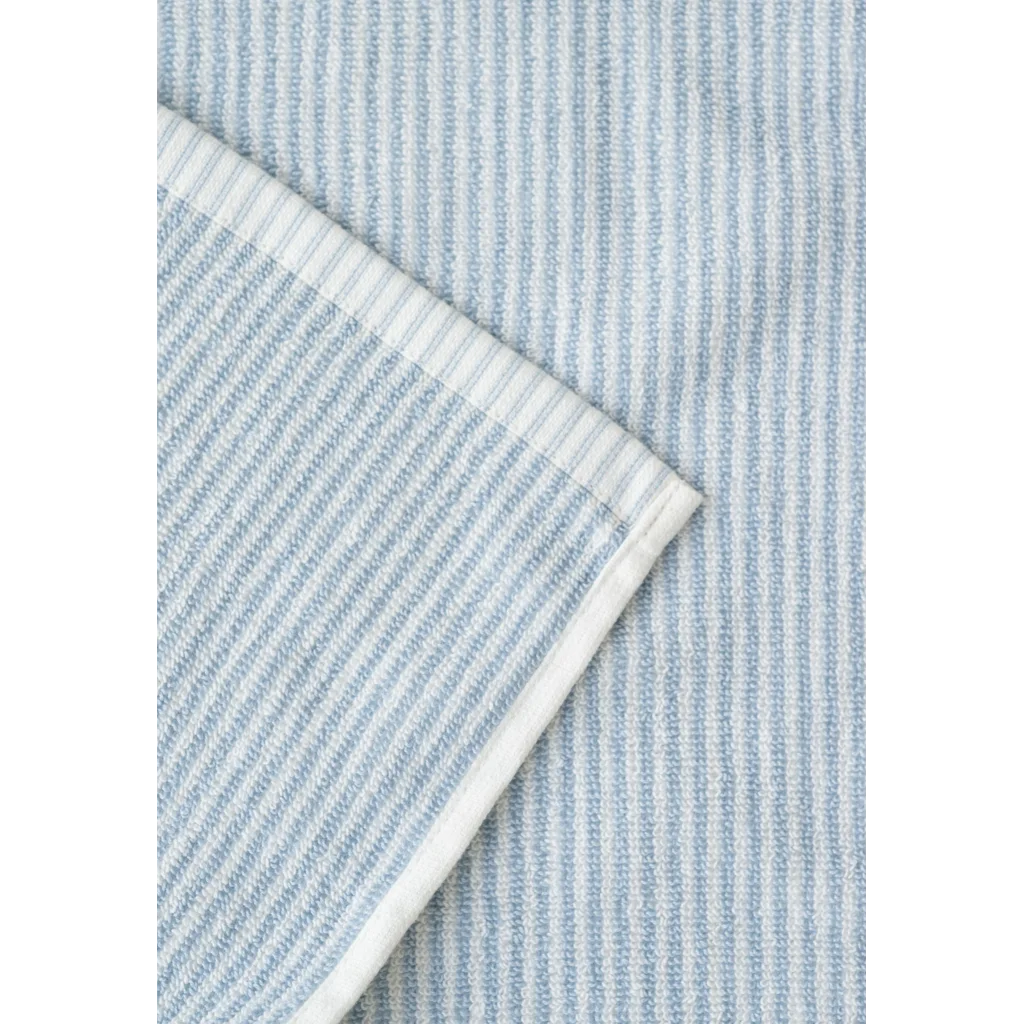 Bio Frottier Handtuch Streifen in Himmelblau+Weiß Blau+Weiß Muster Streifen von MELA home Größe 50x100 cm