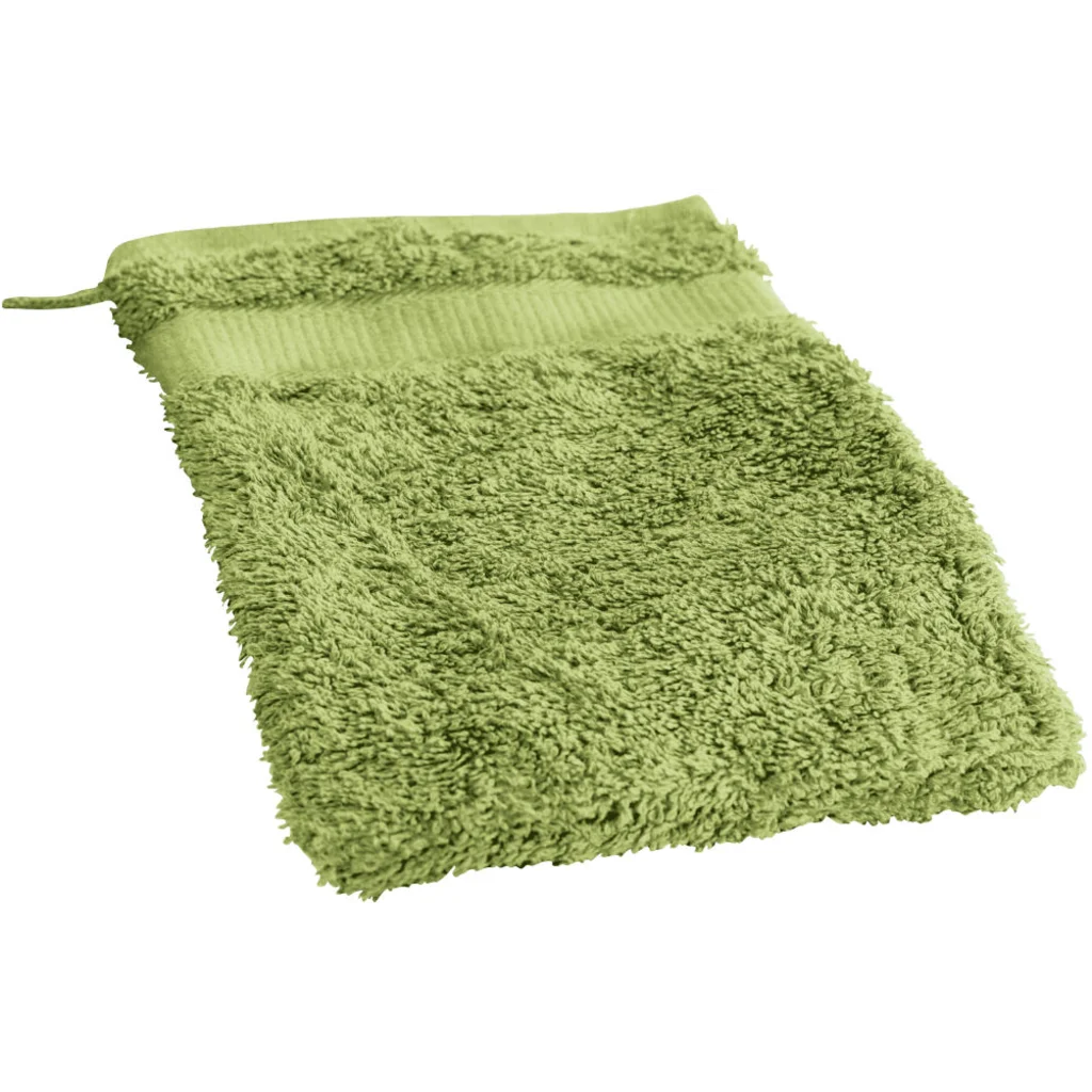 Bio Frottier Waschhandschuh in Pistazie Grün von Cotonea Größe 16x21 cm