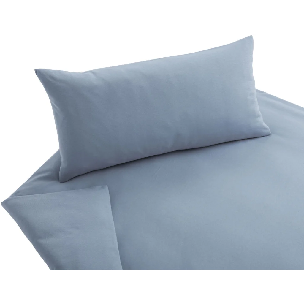 Bio Jersey Bettwäsche Garnitur in Perlblau Blau von Cotonea Größe 155x220 + 40x80 cm
