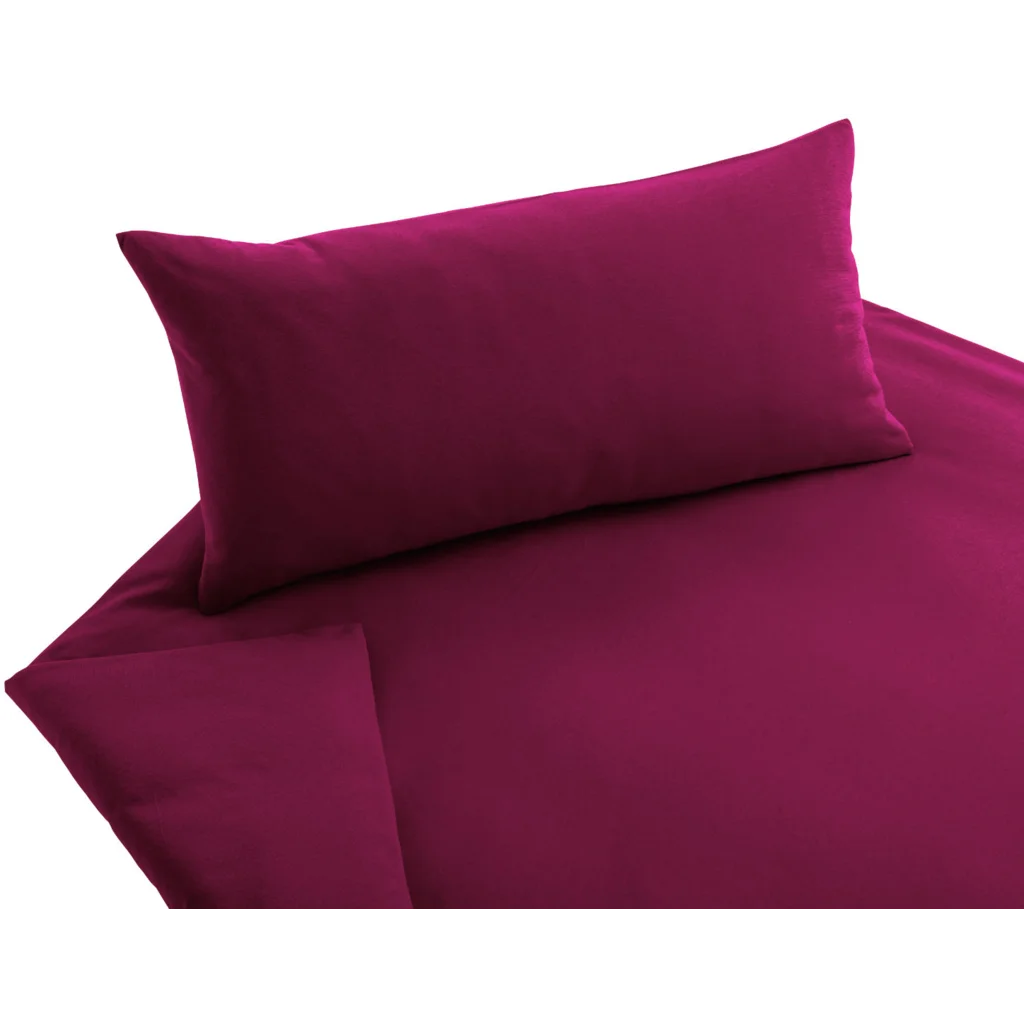 Bio Jersey Bettwäsche Garnitur in Sangria Rot von Cotonea Größe 155x220 + 40x80 cm