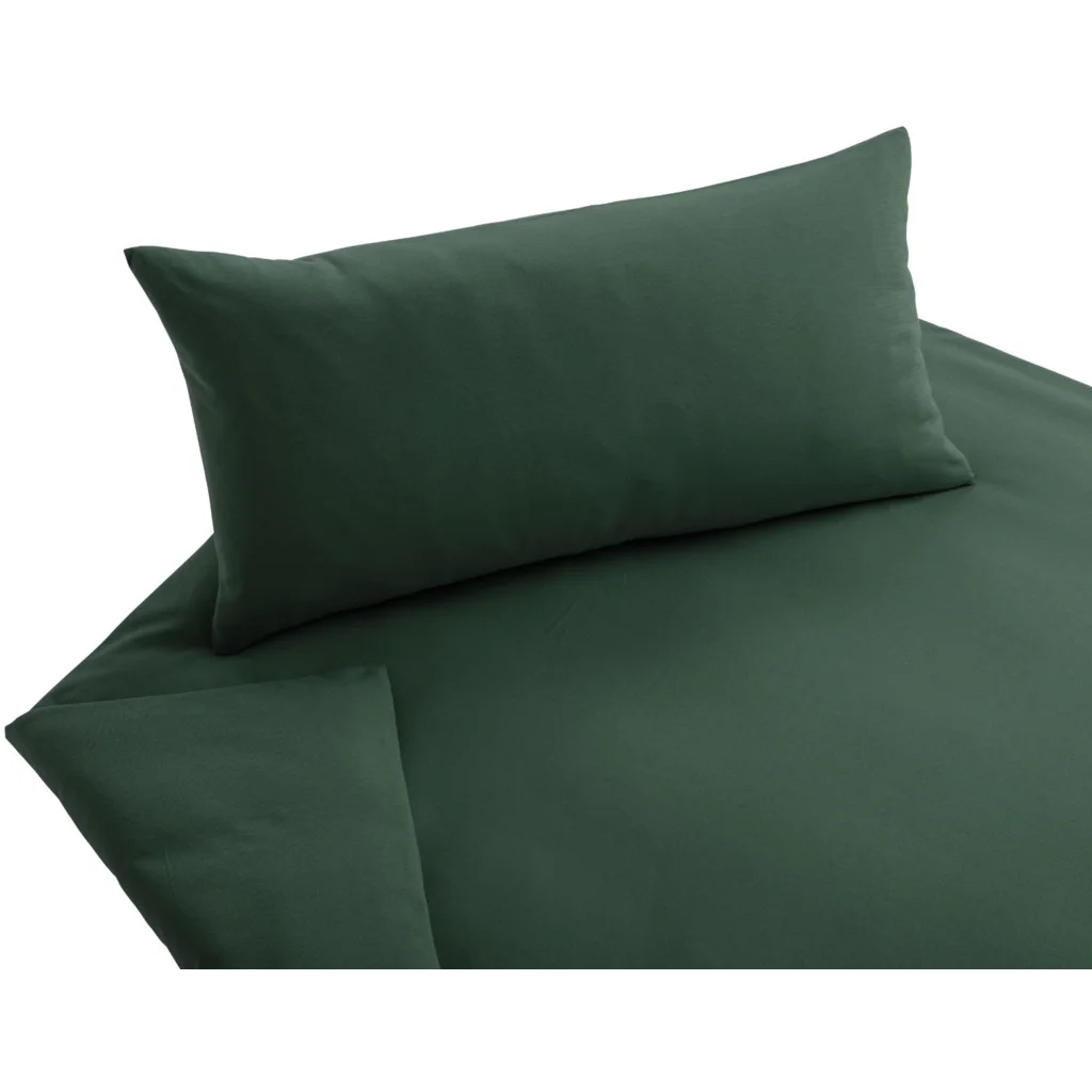 Bio Jersey Bettwäsche Garnitur in Smaragd Grün von Cotonea Größe 155x220 + 40x80 cm
