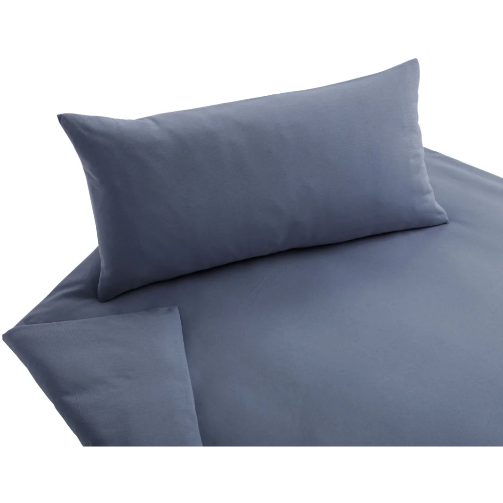 Bio Jersey Bettwäsche Garnitur in Steinblau Blau von Cotonea Größe 155x220 + 80x80 cm
