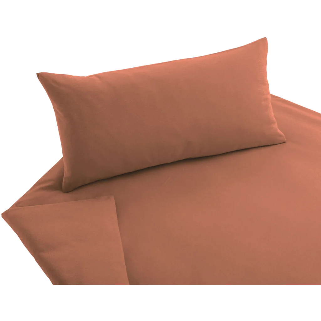Bio Jersey Bettwäsche Kissenbezug in Terra Orange von Cotonea Größe 40x80 cm