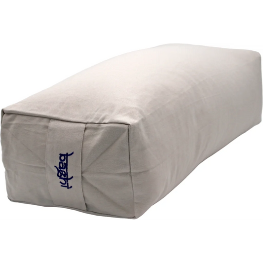 Bio Meditationskissen+Yogakissen Bolster in Beige von BAGHI Größe 60x28 cm Höhe 15 cm