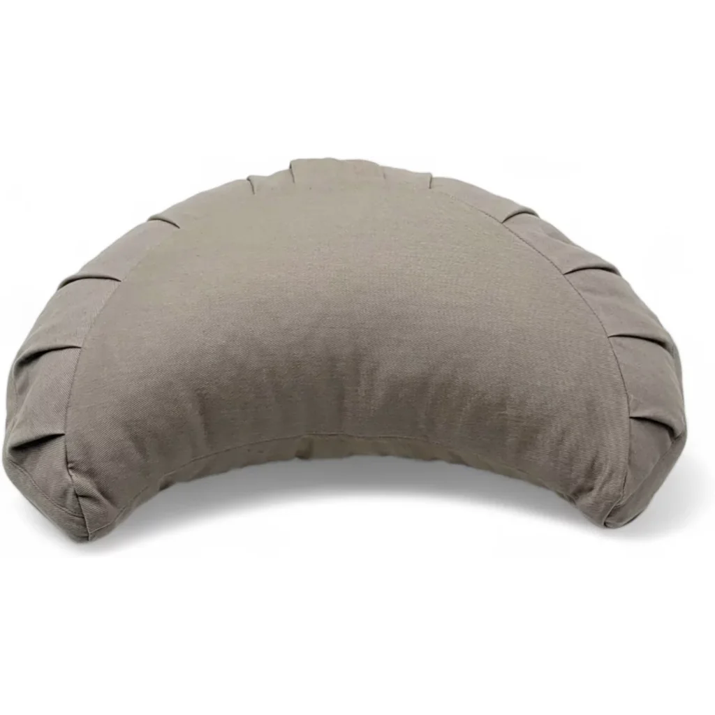 Bio Meditationskissen+Yogakissen Halbmond in Steingrau Braun von BAGHI Größe 43x23 cm Höhe 18 cm
