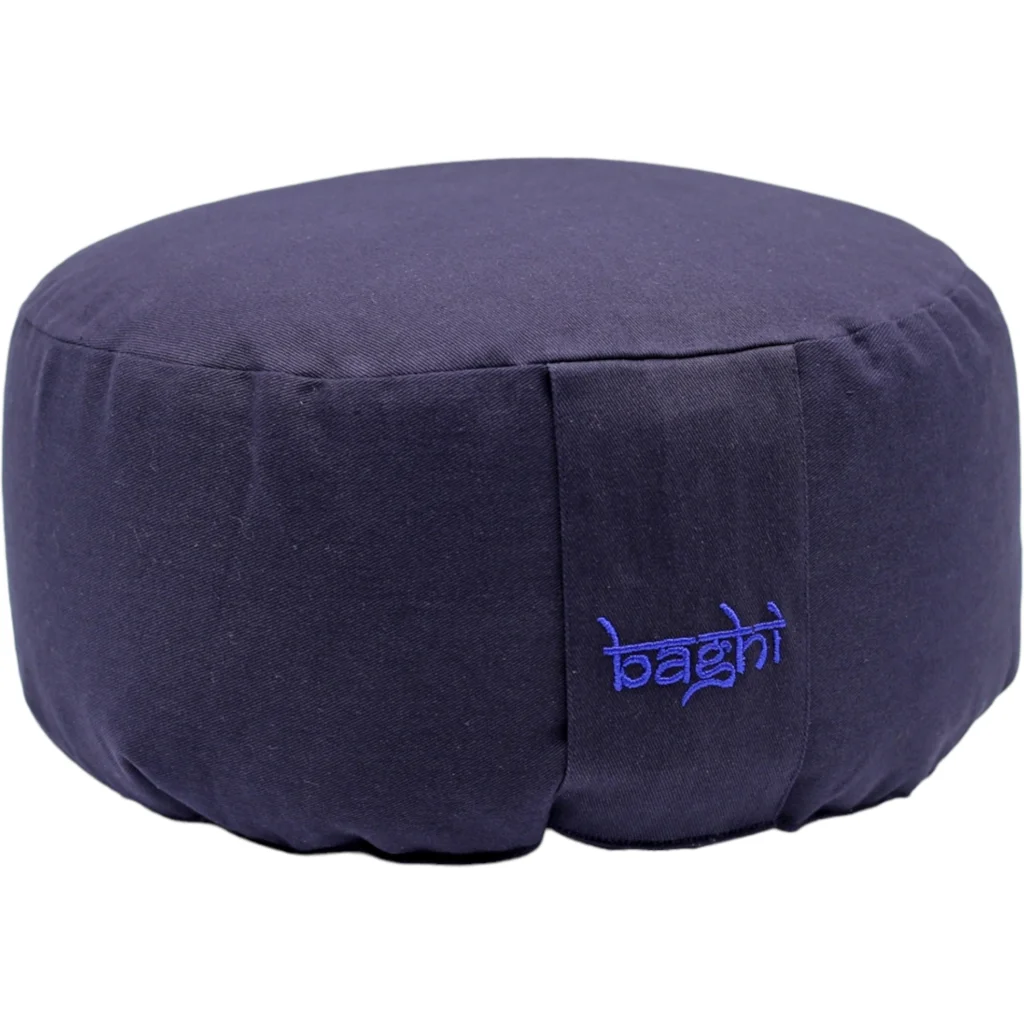 Bio Meditationskissen+Yogakissen rund in Dunkelblau Blau von BAGHI Größe Ø 30 cm Höhe 15 cm